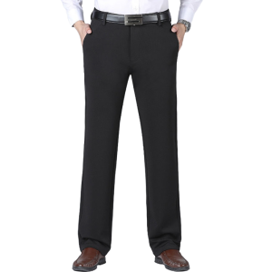 Spring And Autumn Trousers New Style Middle-Aged And Elderly Mens Casual Pants Loose And Straight Pants Ice Silk Business Trousers