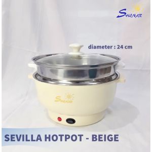 PANCI ELEKTRIK HOTPOT (DIAMETER 24CM) PANCI LISTRIK FREE KUKUSAN MULTIFUNGSI LAPISAN STAINLESS STEEL