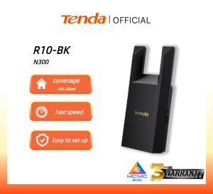 Tenda R10-BK N300 Wireless Dual Band WiFi Booster Repeater Wireless Wifi Range Extender