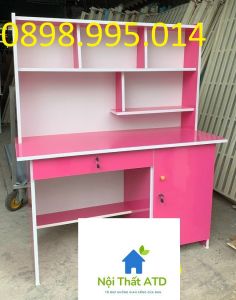 BÀN HỌC SINH GỖ ÉP NHIỀU MÀU SẮT CHO BÉ - BÀN HỌC CÓ KỆ ĐỰNG SÁCH NGĂN KÉO - GIAO NHANH HCM BÌNH DƯƠNG ĐỒNG NAI