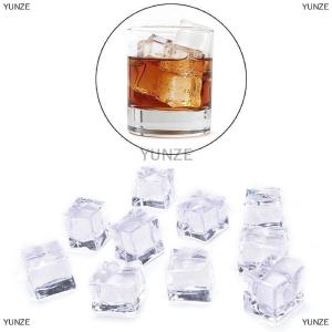 [COD] YUNZE 10PCS Pack Artificial Acrylic Ice Cubes Clear 2 2.5 3cm Square