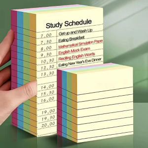 200 Sheets Self-adhesive Line Sticky Notes Diary N Times Memo Pad Paper Schedule To Do List Student Writing Marker Notepad