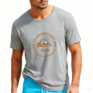 [Local Stock] VCC Fashion new Mens Quiksilver 1969 Logo Print Mens T-shirt Summer lightweight and breathable Casual short sleeve Mens Clothing