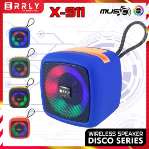 Speaker X911 Speaker Bluetooth Wireless LED RGB Speker Portable Lampu Disco Power Bass + Stand Hp