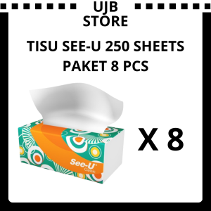 Tisu See-U Facial 250 sheets Tissue Tisue See-U Paket 8 Pcs