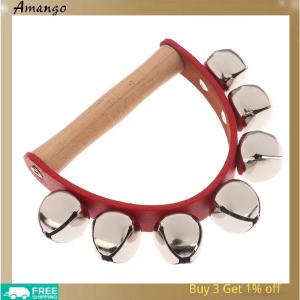 Amango Handbell Hand Bells With 5pcs 7pcs Jingle Bells Wood Handle Musical Instrument Bell Toy Gift For School Music Class Home Daycare