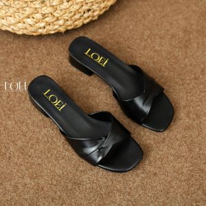 LOEI Feine Sandal Santai Wanita Slip On Kekinian 4094