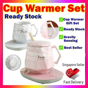 Diamond Marble Grey Cup Warmer Set l Cup and Mug l Cup with Lid l Cup set l Cup Heater l Cup Warmer l Electric Cup Warmer l Marble Mug Set l Coffee Mug Marble l Marble Mugs l Electric Cup Warmer Set l USB Cup Warmer l Electric Cup Warmer l USB Thermostat