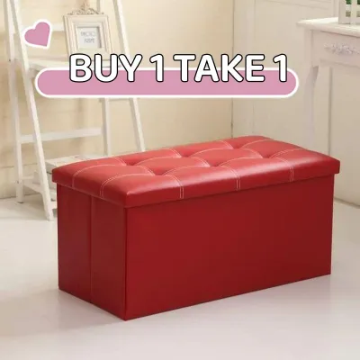 Multifunctional Foldable Ottoman Storage Foot Stool Waterproof Leather Footstool Storage Box Lage Sofa Chair Bench Seat Foldable Cotton Organiser Wall Hight Qaulity