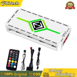 {NEW} ตัวแยกพัดลม ARGB PWM 1 ถึง 9 ช่อง พร้อมรีโมท สำหรับระบบระบายความร้อนในคอมพิวเตอร์เกมมิ่ง