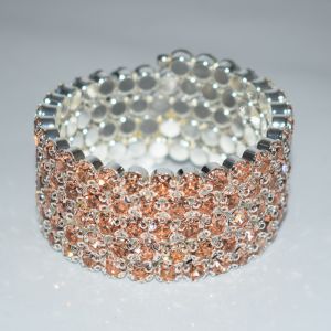 INVADER Fashion Crystal Rhinestones For Women Hand Wrist Bracel Five Rows Bangles Crystal Bracelets Wedding Bangles