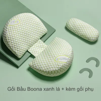 Gối bà bầu cánh tiên cao cấp Boona giảm tối đa đau lưng tặng kèm gối phụ hỗ trợ mẹ và bé ngủ ngon giấc