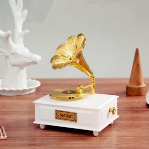 [MSIA SHIP] European Classical Gramophone Music Box Home Decor Accessories Console Table Decor Wall Shelf Rack Decoration Display Cabinet Decor Birthday Gift Christmas Gifts Wedding Gift Valentines Gift Company Corporate Souvenirs Gifts for Girls