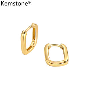 Kemstone Oval Gold Plated Hoop Earrings Womens Earrings Jewelry Gift