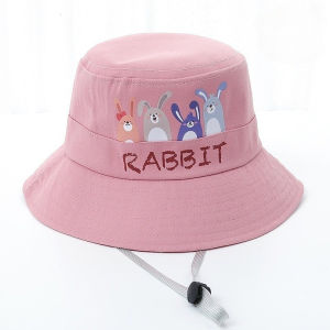 หมวกบักเก็ตเด็ก กันแดด หวมกเด็กลายกระต่าย พร้อมเชือก กันลม สําหรับเด็ก 2-8 ปี 【VibeShop】