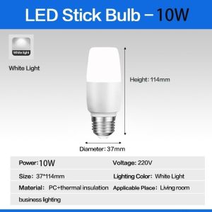 20W LED E27 Corn Light Bulb High Brightness Energy Saving Cylindrical Lamp for Home Chandelier