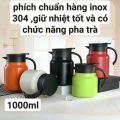 Ấm pha trà giữ nhiệt inox dung tích 1 lít có lưới lọc, bình pha trà giữ nhiệt cao cấp giữ nhiêt có tay cầm cực tiện. 