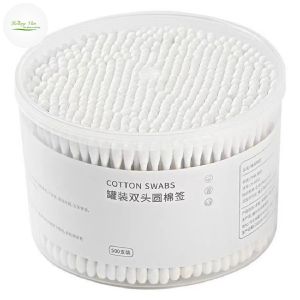 Hộp 500 cây tăm bông ráy tai thân tăm gỗ 2 đầu chất liệu bông cotton gòn mềm khử khuẩn vệ sinh an toàn