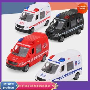 Graceful รถตำรวจรถพยาบาลรถของเล่นโลหะสำหรับเด็กและเด็กชายโมเดลดึงกลับเสียงและไฟอัลลอยด์แบบหล่อขึ้นรูปสำหรับเป็นของขวัญ