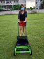 Reel Mower รถตัดหญ้าไม่ใช้พลังงาน เครื่องตัดหญ้าไม่ใช้พลังงาน ปรับระดับสูง-ต่ำได้9ระดับ เหมาะกับหญ้าสูงประมาณ5-8ซม. รอบการตัด2-3ครั้ง/เดือน. 