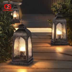 Đèn Lồng Sân Vườn Vintage Khung Kim Loại Phong Cách Cổ Điển