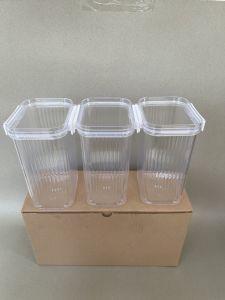 Toples Segi kristal bening kedap udara +klip seal UK 1.65 liter (TSS)