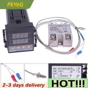 PkYeG 100-240VAC PID REX-C100 Temperature Controller SSR-40A Thermocouple