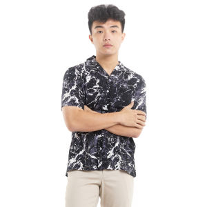 Kemeja Pria Lengan Pendek Rayon Hawaiian Shirt Kemeja Pantai Santai Casual Keren