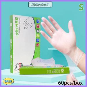 Follow Get New[FlyingC] 60pcs box Latex Free Gloves TPE Disposable Gloves Transparent Non-Slip Acid Work Safety Food Grade Household Cleaning Gloves