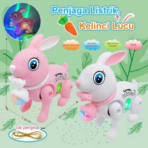 RABBIT BERJALAN bisa Loncat Ada Lampu n Musik Mainan Anak Robot hewan mainan hewan
