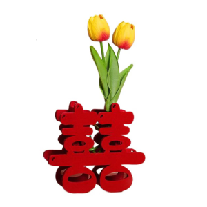 Traditional Chinese Wedding Ornament Double Happiness Character Ornament for Wedding Decoration Party Table Centerpieces