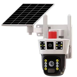 V380 Solar Camera Dual Lens 12MP 4G Sim Card  CCTV Motion Detection 360°Degree IP66 Waterproof Indoor Outdoor