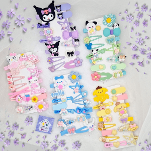 Set 14 kẹp tóc bé gái mèo kitty gấu koromi thỏ buddy siêu yêu phụ kiện tóc mái nữ cao cấp - thương hiệu Vợ Chồng Tôi