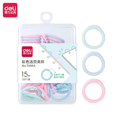 Deli Ring Binder / Loose-Leaf Notebook Ring Plastik Pastel Flexibel TA86X