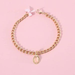 Colorful Luxury opal Puppy Cat Necklace Collar Adjustable Chain Collar with Ribbon Rhinestone Studded Pendant for Cats Small Dogs