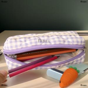 [COD] fhsav กระเป๋าใส่ดินสอลายสก็อตสุดน่ารักน่ารักกระเป๋าใส่เครื่องเขียนสำหรับนักเรียนความจุขนาดใหญ่กระเป๋าใส่ปากกาแบบเรียบง่ายกระเป๋าเครื่องสำอางสำหรับผู้หญิงของขวัญ