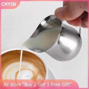 [COD] CHYIN Coffee Milk Frothing Pitcher Cup Kitchen Stainless Steel Creamer Pitchers 60-240ML Measuring Cup With Pouring Spout Coffeeware