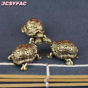 JCSYFAC Đồng nguyên chất bức tượng Rùa đồng cổ điển rùa bức tượng Máy tính để bàn phong thủy trang trí thu nhỏ đồ cổ trà Pet hàng thủ công Quà Tặng