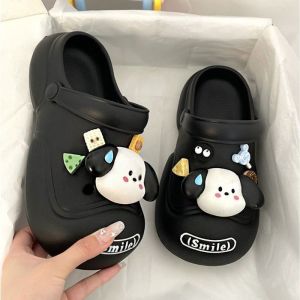 Free Shipping Sweet And Cool Style Lace-Up Clogs For Women New Summer Solid Color Closed-Toe Half-Slipper Thick-Soled Sandals