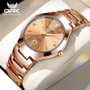 OPK Men Casual Watches Waterproof 2024 New Original Luminous Quartz Stainless Steel Strap Calendar With Box Watch For Mens
