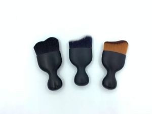 2Pcs Head curve contour makeup brush wave foundation brush wine glasses high heels u-shaped face brush