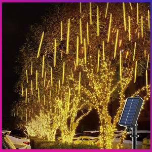 Solar Outdoor Waterproof Lampu Fairy Lights Tree Meteor Shower Falling Rain Lights String Lights