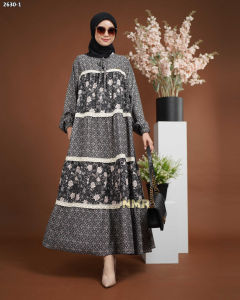 NMR Midi Dress Marbella Kombinasi Renda Vol 2630-1