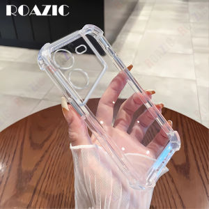 Roazic rõ ràng Ốp điện thoại chống sốc cho TECNO pova 5 đơn giản bốn góc chống mòn TPU Silicon mềm chống bụi phụ kiện Bìa C54-1