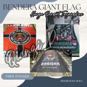 BENDERA CUSTOM DESAIN SUKA-SUKA UKURAN 5 METER PRINTING SATIN IMPORT DAN TC IMPORT