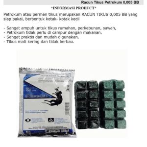 Racun Tikus Mati Kering Petrokum Rodentisida Brodifakum Asli