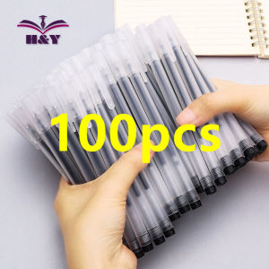 Wholesale 100pcs MUJI style ballpen set Gel Pen Black Ball Pen Students sign Pens 0.5 mm school Grind 1 box