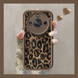 เคสโทรศัพท์ Honor X9C Smart 5G แฟชั่นหรูหราปลอกอ่อนลายเสือดาวย้อนยุคพร้อมสายคล้องป้องกันเลนส์กันกระแทกฝาครอบหลังซิลิโคน2024