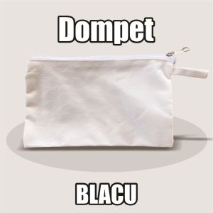 Dompet Kosmetik Blacu Polos P.40 X T.30 Kanvas Blacu Pouch Travel Make Up Organizer Pouch Kosmetik