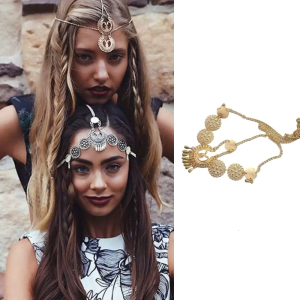 Bohemian Headpiece Dainty Heads Chain Metal Headband Alloy Bridal Hair Accessories for Bride Bridesmaids